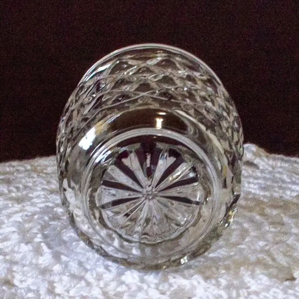 ANCHOR HOCKING Vintage Clear Pressed Glass Lidded Diamond Pattern Apothecary Jar